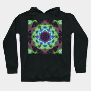 Mosaic Mandala Flower Purple Green and Blue Hoodie